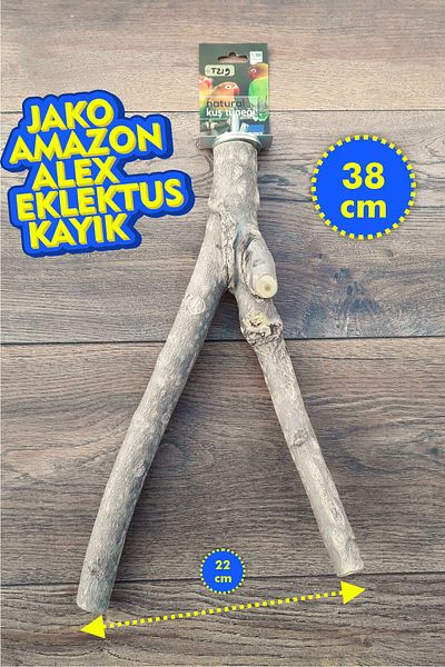 Vixpet Venty 38 cm Natural Parrot Perch |   Macaw, Cockatoo, Jako, Amazon, Eklektus, Alex, Kayak - T219