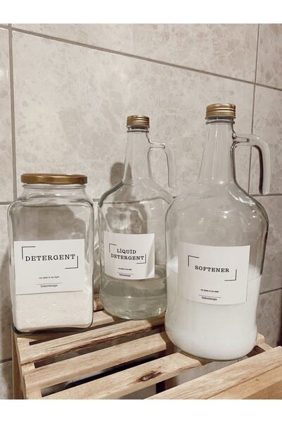 SİDERDESİNG Siderdesign 3 Lt Gallon Softener - 1 Gallon Liquid Detergent and Jar