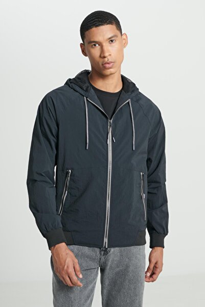 Lee Regular Fit Siyah Erkek Ceket L231225001 Tam Fermuarlı Ceket