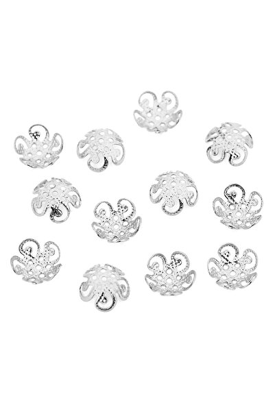 Choice1 50 قطعة من خرزات الزهور المصنوعة من الفولاذ المقاوم للصدأ بقطر 8 مم و...