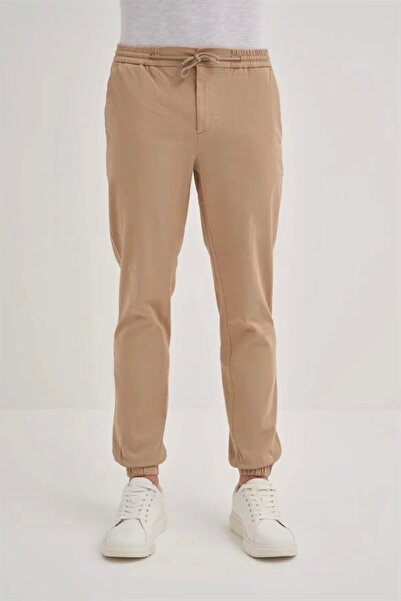 Cazador 0004 Ανδρικό παντελόνι Jogger με κλείσιμο με κουμπιά και ελαστική μέση και πόδι ΜΠΕΖ