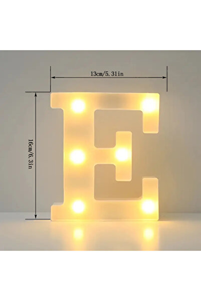 Choice E 1pc White Decorative Led Light Up 6.3'' Number Letters Sign Night Lights Marquee For Home Wedding.