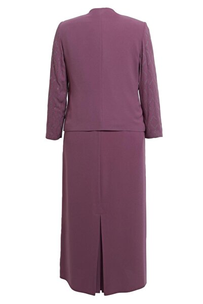 Alvina Stone Detailed Plus Size Dress Set - 30351