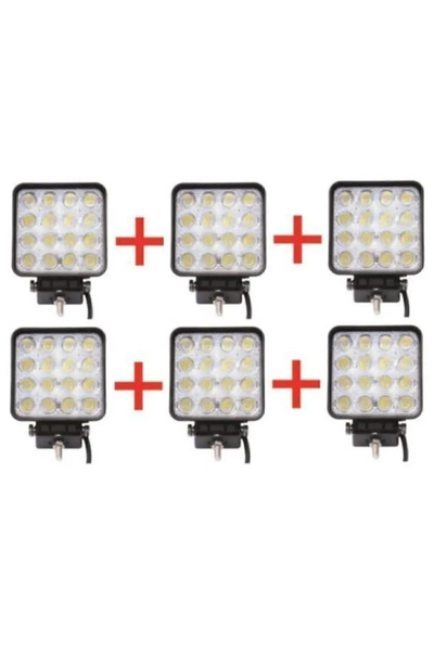 SNR 6 Adet 16 Led Kare Off Road Traktör Tir Kamyon Sis Fari Sis Lambasi Çalis...