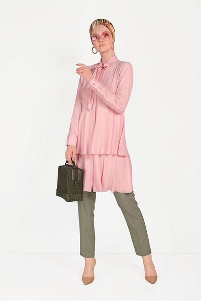 Alvina Scarf Collar Skirt Tunic 40492