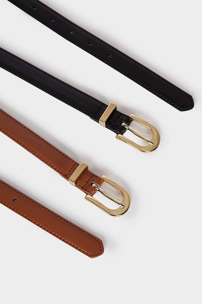 DeFacto Women's Faux Leather 2-Piece Casual Belt F1904Axns
