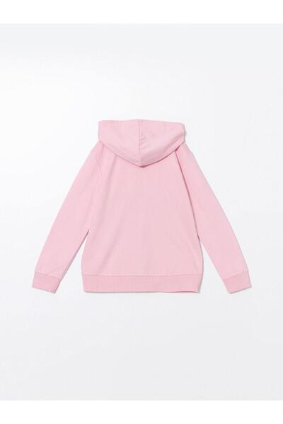 LC Waikiki Kapüşonlu Basic Uzun Kollu Kız Çocuk Fermuarlı Sweatshirt (W4)