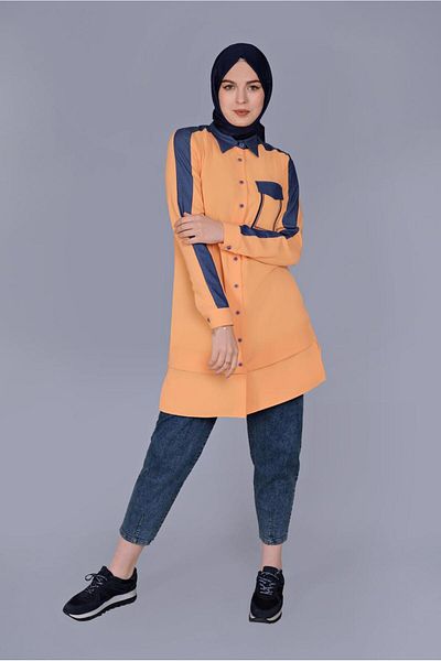 Alvina Size Button Pocket Tunic 41695