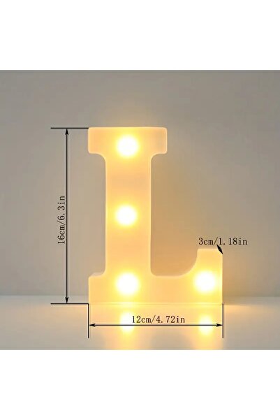 Choice L 1pc White Decorative Led Light Up 6.3'' Number Letters Sign Night Lights Marquee For Home Wedding.