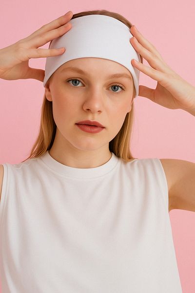mirach Wide Hair Bandana - White Women's Bandana Hair Bandana
