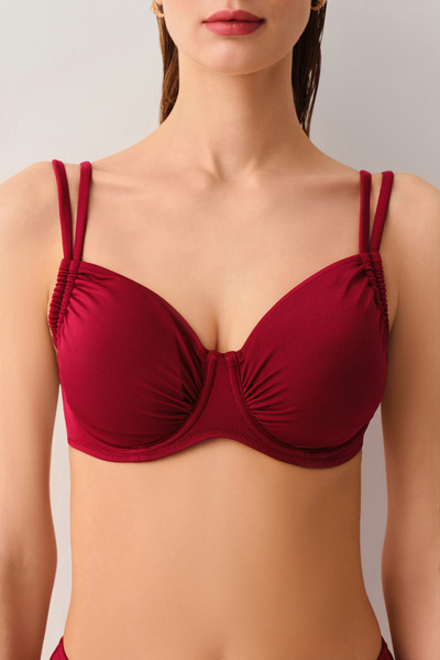 SUWEN Balenli Körüklü Toparlayıcı Bikini Üst
