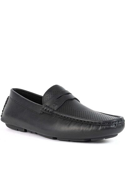 Santino Milano Black Moccasins Mens Shoes