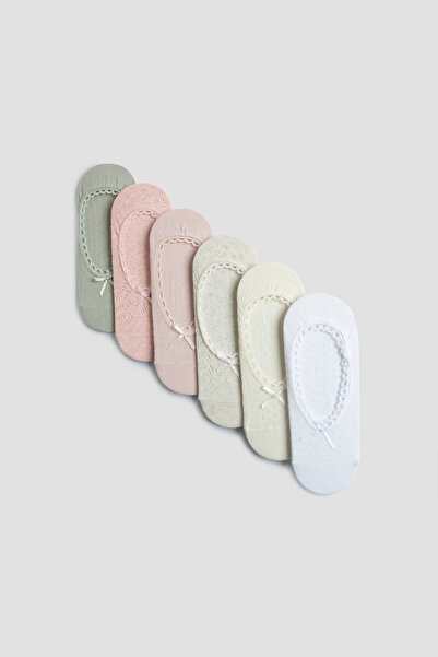 MEM SOCKS جوارب راقصة الباليه مكونة من 6 قطع مع تفاصيل من الدانتيل