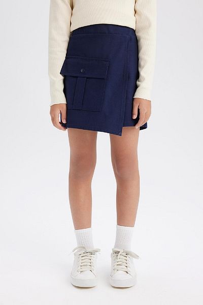 DeFacto Girl's Gabardine Pocket Shorts Skirt D9220A825Sp