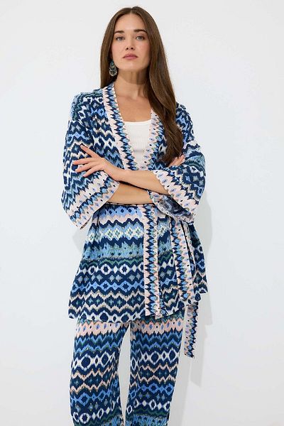 DeFacto Relax Fit Patterned Belted Kimono D5443Ax25Sp
