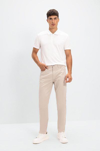 DeFacto Chino Canvas Παντελόνι Slim Fit Slim Fit Βαμβακερό ελαστικό στενό πόδι C9441ax24au