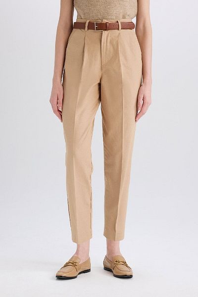 DeFacto Carrot Fit Gabardine Fabric Pants High Waist Short Leg D2732Ax24Sm