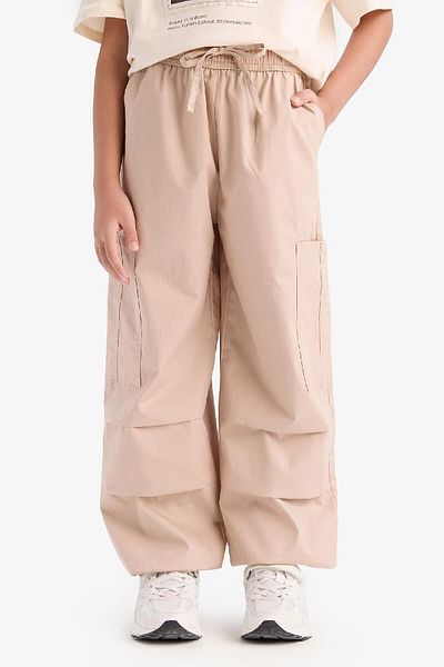 DeFacto Girl's Parachute Cargo Jogger Leg Cotton Pants D7607A825Sm