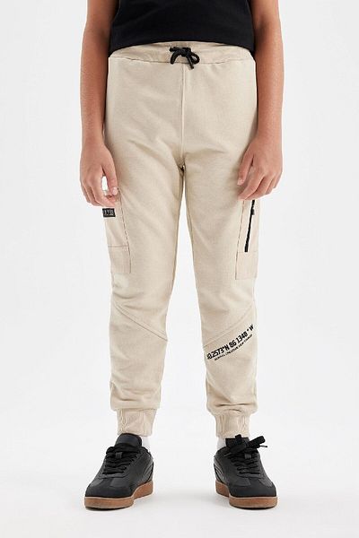 DeFacto Χοντρό Jogger Sweatpants - Boys, εμπριμέ, ελαστική μέση, με τσέπες D0992a824au