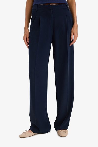 DeFacto Klassische Hose mit weitem Bein, weitem, weitem Bein, gebogen, doppelte Taschen, hohe Taille, gerade, Basic C3833ax24sm