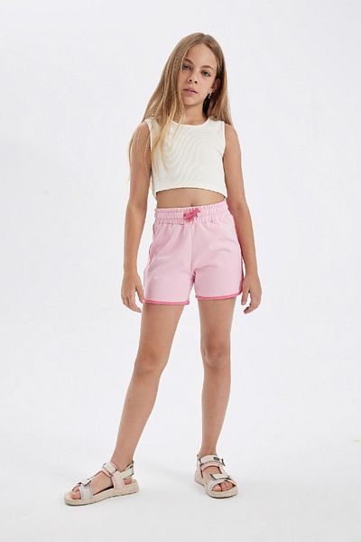 DeFacto Girl's Elastic Waist Basic Straight Shorts D0899A824Hs