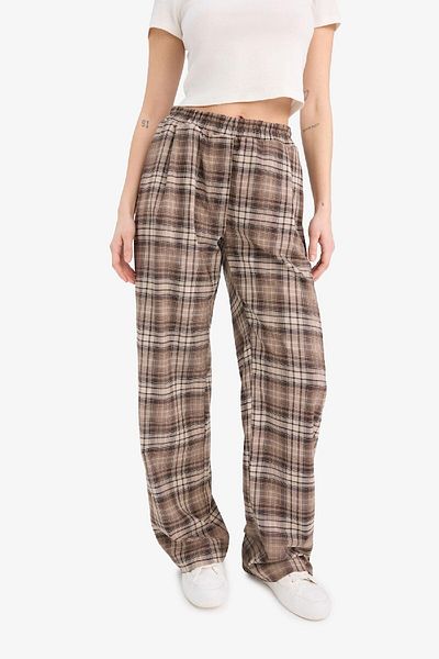 DeFacto Spodnie Coolool Straight Fit Checked Regular Waist E7752Ax25Sp