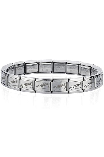 Takı Dükkanı K. Atatürk Signed Italian Charm Unisex Steel Bracelet Scb54