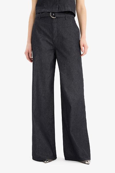 DeFacto Pantaloni lungi din denim cu talie înaltă cu picioare largi E5794AX25SP