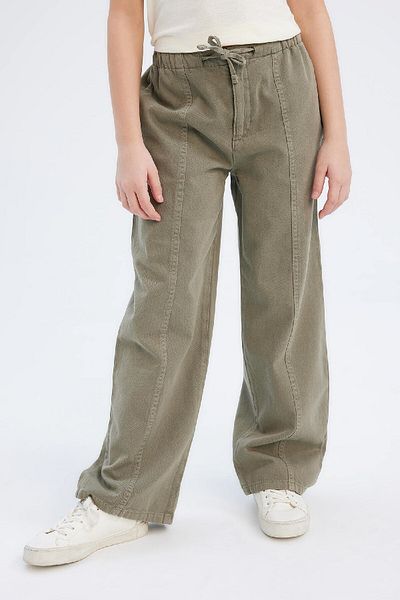 DeFacto Mädchen-Baumwollhose mit weitem Bein und weitem Bein D7609A825SM