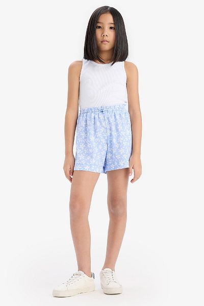 DeFacto Pantaloni scurți din viscoză cu modele florale pentru fete E0648a825hs