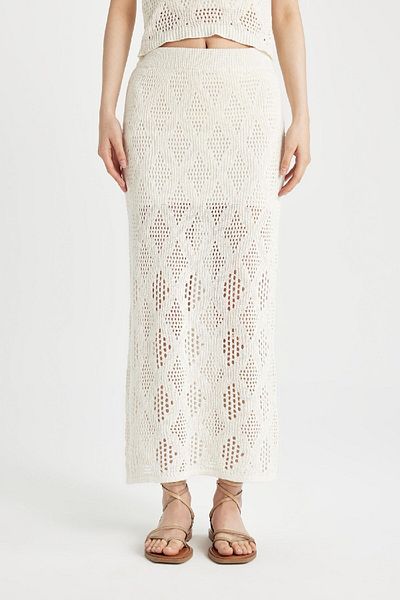 DeFacto Lined Knitwear Crochet Maxi Skirt C1394Ax24Sm