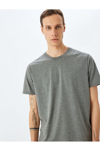 Koton Short Sleeve Crew Neck Regular Fit Cotton Blend Basic T-Shirt