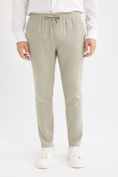 DeFacto Summer Jogger Linen Straight Leg Trousers D7542Ax25Sp