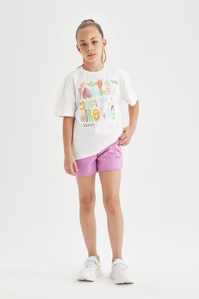 DeFacto Girl's Shorts - Printed, D2010A824SM