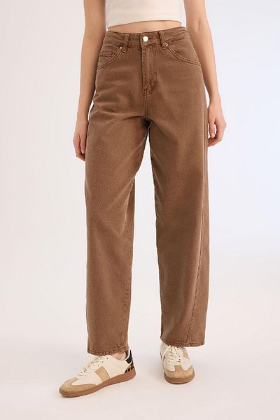 DeFacto Spodnie gabardynowe Cool Baggy Fit Washed Regular Waist E4307Ax25Sp