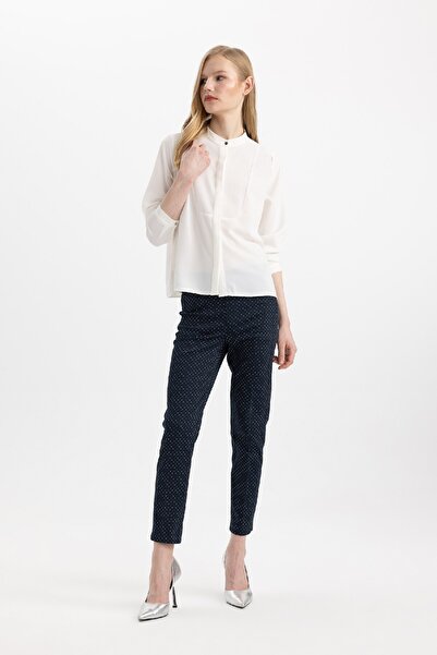 DeFacto Атласні базові брюки кольору сігарета - еластична талія, прямі штанини J8741az24sm