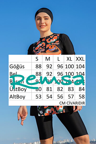 REMSA Бански с къс ръкав и полупокрит ликра 25223-3 Черен