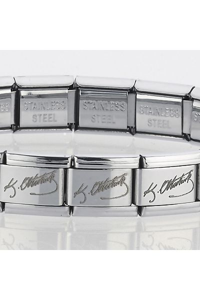 Takı Dükkanı K. Atatürk Signed Italian Charm Unisex Steel Bracelet Scb54