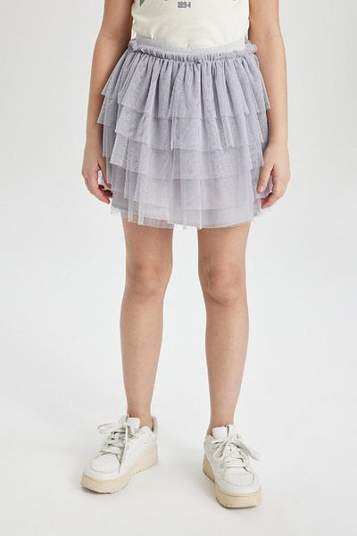 DeFacto Girl's Gray Stretch Waisted Tutu Skirt C0527a824sm