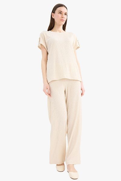 DeFacto Wrap-Around Pants Wide Leg Wide Wide Leg Stretchy Waisted C0200Ax25Sp