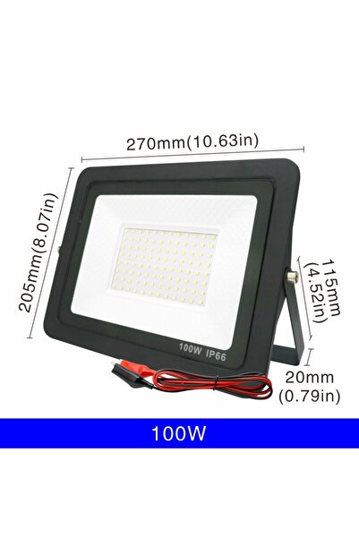 Choice كشاف إضاءة ليد 100 واط، أبيض بارد (5500-7000 كلفن)، كشاف إضاءة ليد 12 ...