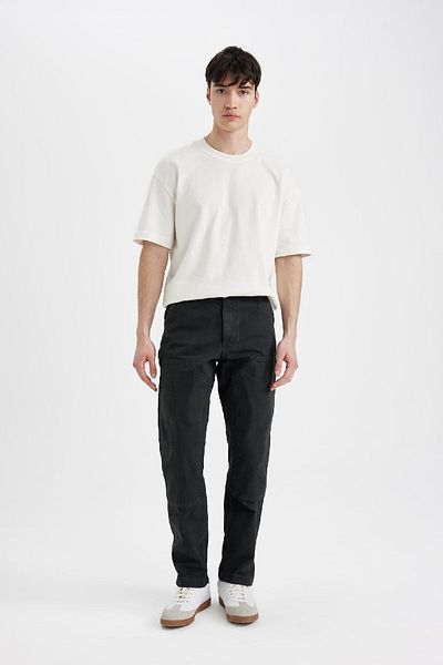 DeFacto Wide Leg Canvas Trousers Loose Relaxation Straight Leg C2091Ax24Sm