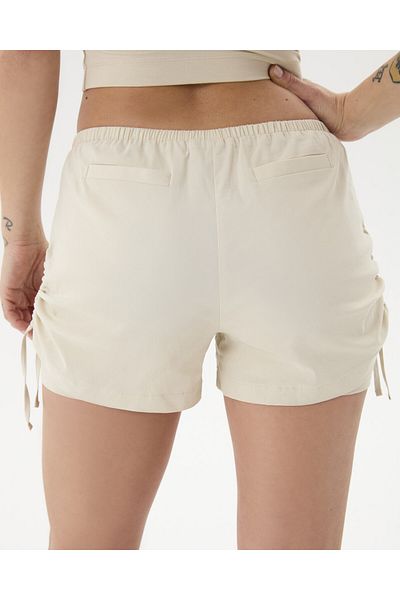 Ayma Active Cream Double Layer Drawstring Shorts