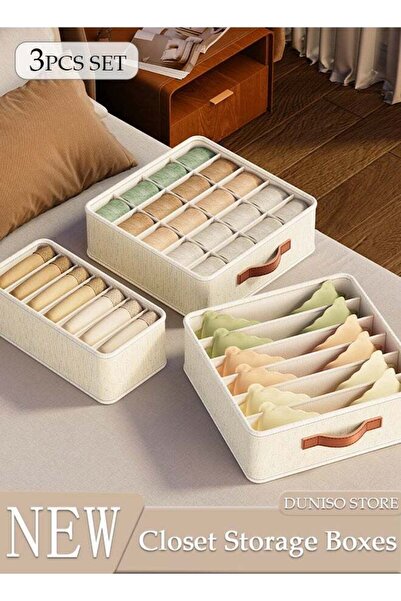 Generic DUNISO 3pcs Wardrobe Clothes Organizer Sock Underwear Drawer Organizer Dividers