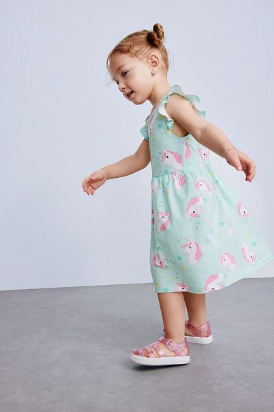 DeFacto Baby Girl Patterned Short Sleeve Dress A0136A525Sm