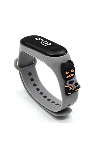 ZAVİRA Çocuk Kol Saati Led Dokunmatik Su Geçirmez Batman Gri