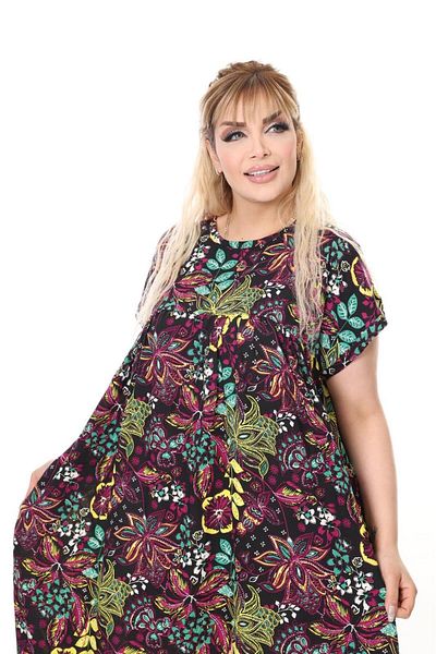 mervemoda Γυναικείο υφαντό καλοκαιρινό φόρεμα μεγάλου μεγέθους