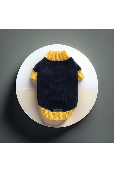 Lady Fify Yellow Navy Blue Sweater for Cat and Dog