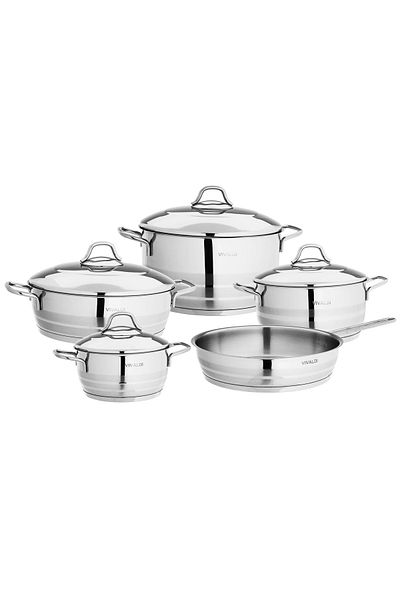 Vivaldi Turkish stainless steel cookware set 9-piece