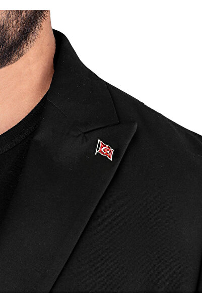 Safari AVM GÜMÜŞ ÇERÇEVELİ TÜRK BAYRAGI YAKA ROZETİ